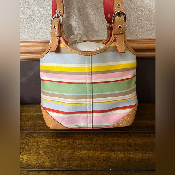 ✨ NWOT - Rare Vintage Coach Y2K Striped Hobo Bag | With Box & Dust Bag ✨ - Picture 9 of 14